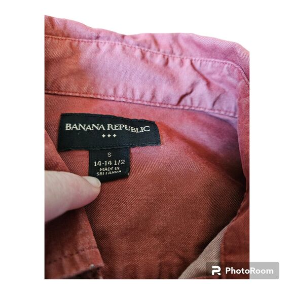 Banana Republic Men's Small Button Up Cotton Long Sleeve Collared Shirt - Picture 5 of 10